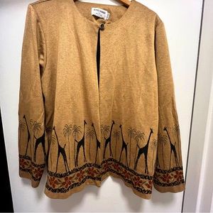 Giraffe print blazer with mock shirt size L